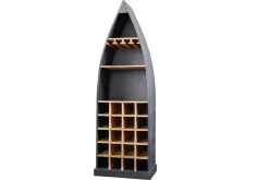 Massivholz Weinregal SEVEN SEAS 180cm anthrazit natur Mango Flaschenregal