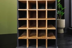 Massivholz Weinregal SEVEN SEAS 180cm anthrazit natur Mango Flaschenregal