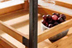 Massivholz Weinregal SEVENS SEAS 120cm natur Pinienholz schwarz Metall Flaschenregal