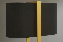 Minimalistische Stehlampe COLLEEN 160cm gold schwarz Stoffschirm mit Metallfuß