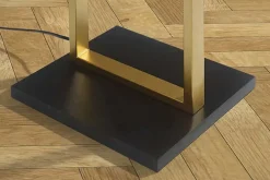 Minimalistische Stehlampe COLLEEN 160cm gold schwarz Stoffschirm mit Metallfuß