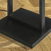 Minimalistische Stehlampe COLLEEN 160cm weiß schwarz Stoffschirm mit Metallfuß