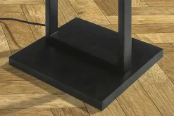 Minimalistische Stehlampe COLLEEN 160cm weiß schwarz Stoffschirm mit Metallfuß