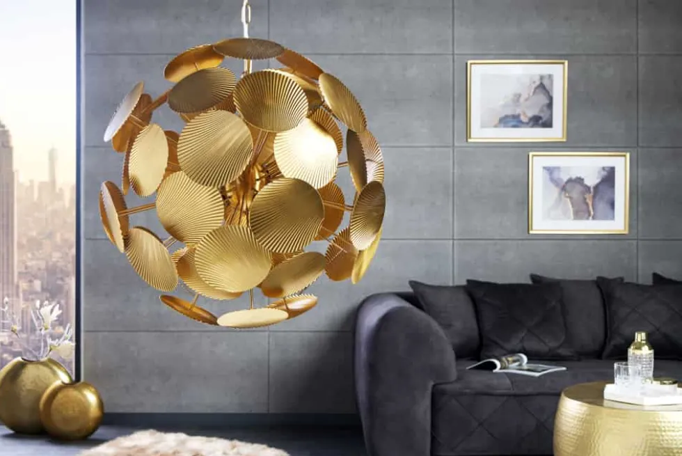 Moderne Design Hängeleuchte INFINITY HOME 65cm gold Pendelleuchte