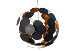 Moderne Design Hängeleuchte INFINITY HOME 70cm schwarz gold Pendelleuchte