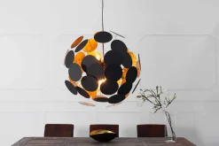 Moderne Design Hängeleuchte INFINITY HOME 70cm schwarz gold Pendelleuchte
