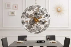 Moderne Design Hängeleuchte INFINITY HOME 65cm Glas gold Pendelleuchte