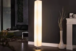 Moderne Design Stehlampe PARIS 160cm weiß Plissee Schirm Stehleuchte