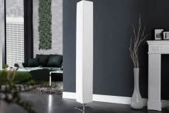Moderne Design Stehlampe PARIS 160cm weiß Plissee Schirm Stehleuchte