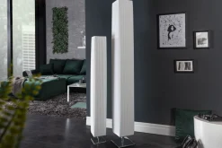 Moderne Design Stehlampe PARIS 160cm weiß Plissee Schirm Stehleuchte