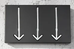Moderne Design Wandgarderobe ARROW 30cm schwarz mit 3 Haken