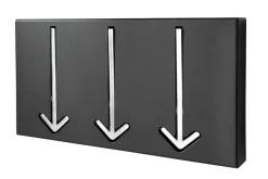 Moderne Design Wandgarderobe ARROW 30cm schwarz mit 3 Haken