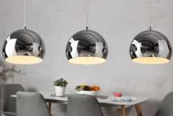 Moderne 3er Hängeleuchte CHROMAGON Chrom Kugelleuchte