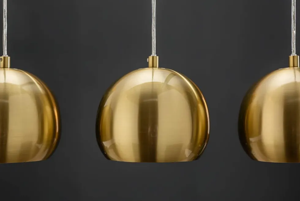 Moderne 3er Hängeleuchte GOLDEN BALL gold Hängelampe höhenverstellbar