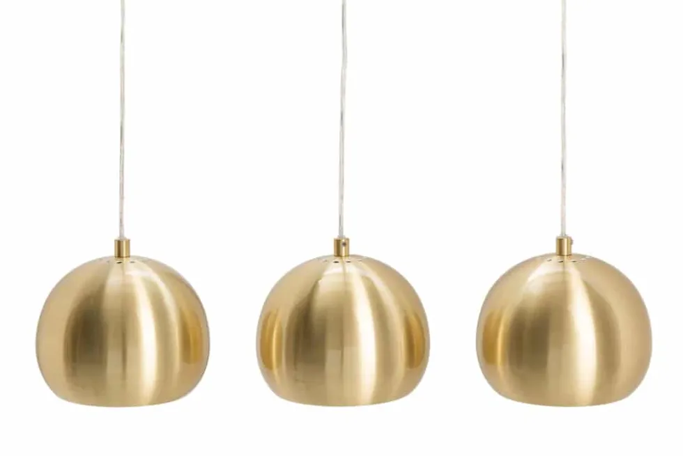 Moderne 3er Hängeleuchte GOLDEN BALL gold Hängelampe höhenverstellbar