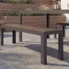 Moderne Gartenbank DESIGNO 180cm dunkelbraun schwarz Aluminium wetterfest Outdoor Sitzbank