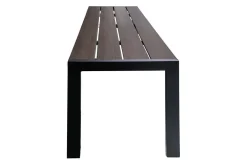 Moderne Gartenbank DESIGNO 130cm dunkelbraun schwarz Aluminium wetterfest Outdoor Sitzbank