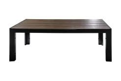 Moderne Gartenbank DESIGNO 130cm dunkelbraun schwarz Aluminium wetterfest Outdoor Sitzbank