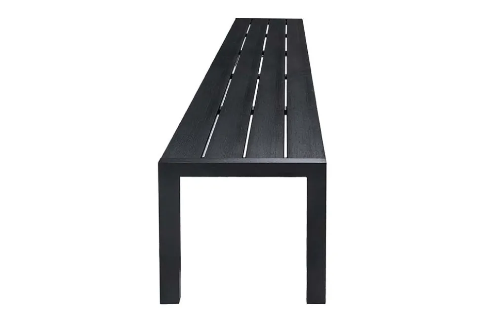 Moderne Gartenbank DESIGNO 180cm anthrazit schwarz Aluminium wetterfest Outdoor Sitzbank