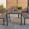 Moderne Gartenbank DESIGNO 130cm anthrazit schwarz Aluminium wetterfest Outdoor Sitzbank