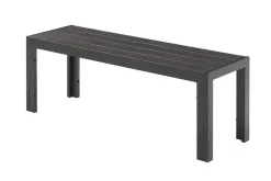 Moderne Gartenbank DESIGNO 130cm anthrazit schwarz Aluminium wetterfest Outdoor Sitzbank