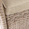 Moderne Gartenbank PORTOFINO 140cm natur beige Polyrattan Sitzbank mit Tisch wetterfest