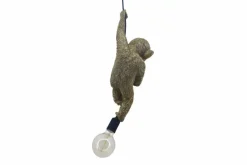 Moderne Hängelampe MONKEY 55cm gold Affen-Skulptur handmade