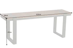 Moderne Outdoor Sitzbank TAMPA LOUNGE 125cm grau natur Aluminium Metall Holz-Design wetterfest