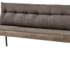 Moderne Sitzbank BIG GEORGE 160cm taupe Flachgewebe Taschenfederkern schwarz