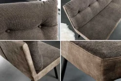 Moderne Sitzbank BIG GEORGE 160cm taupe Flachgewebe Taschenfederkern schwarz