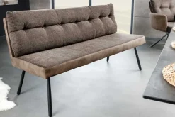 Moderne Sitzbank BIG GEORGE 160cm taupe Flachgewebe Taschenfederkern schwarz
