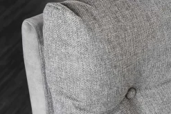Moderne Sitzbank BIG GEORGE 160cm grau Samt Strukturstoff Taschenfederkern Metall