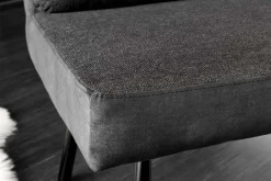 Moderne Sitzbank BIG GEORGE 160cm anthrazit Samt Strukturstoff Taschenfederkern schwarz