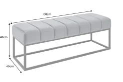 Moderne Sitzbank PETIT BEAUTÉ 110cm senfgelb Samt schwarzes Metallgestell