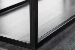 Moderne Sitzbank PETIT BEAUTÉ 110cm senfgelb Samt schwarzes Metallgestell