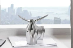 Moderne Skulptur BIG BULL silber Aluminium Dekoration Stierfigur Briefbeschwerer