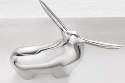 Moderne Skulptur BIG BULL silber Aluminium Dekoration Stierfigur Briefbeschwerer