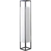 Moderne Stehlampe AGAPUNE 120cm weiß silber mit Papierschirm und Edelstahlgestell