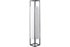 Moderne Stehlampe AGAPUNE 120cm weiß silber mit Papierschirm und Edelstahlgestell