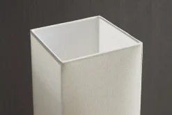 Moderne Stehlampe AGAPUNE 120cm weiß hellbraun Bambusfuß Stoffschirm