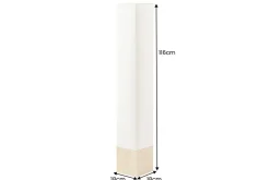 Moderne Stehlampe AGAPUNE 120cm weiß hellbraun Bambusfuß Stoffschirm