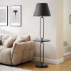 Moderne Stehlampe Beistelltisch SERVANT 175cm schwarz Metall rund
