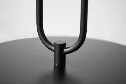 Moderne Stehlampe Beistelltisch SERVANT 175cm schwarz Metall rund