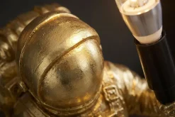 Moderne Tischlampe ASTRONAUT 40cm gold Skulptur handmade