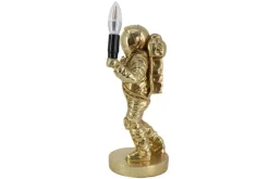 Moderne Tischlampe ASTRONAUT 40cm gold Skulptur handmade