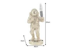 Moderne Tischlampe ASTRONAUT 40cm gold Skulptur handmade