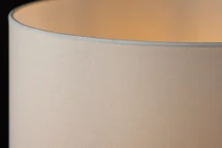 Moderne Tischlampe CLASSIC 60cm transparent recyceltes Glas weiß Stoffschirm