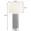 Moderne Tischlampe ELEGANCIA 70cm schwarz gold Keramik rund Stoffschirm