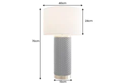 Moderne Tischlampe ELEGANCIA 70cm schwarz gold Keramik rund Stoffschirm