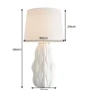 Moderne Tischlampe ELEGANCIA 65cm weiß gold Keramik weißer Leinenschirm